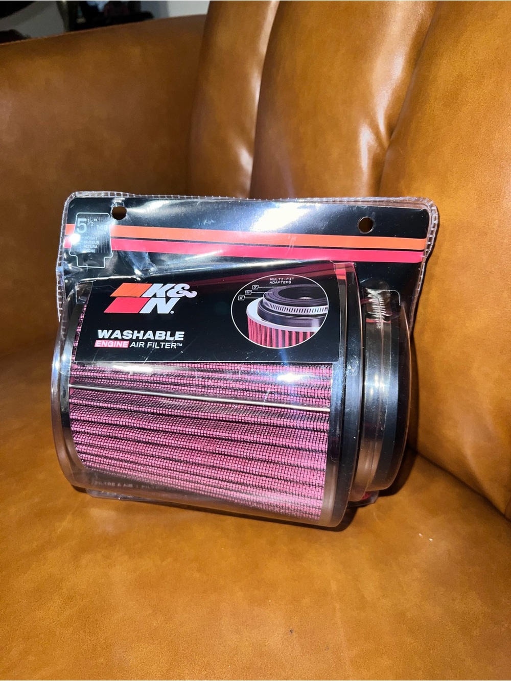 K&N Washable Engine Air Filter 5 1/2-inch (140 mm) height
